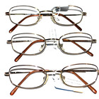 3 Pair Mens Reading Glasses Retro Traditional Spring Temple Frames Power  1 75