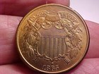 1865 Two Cent Piece  Xf Detail  Cleaned whizzed