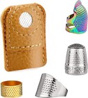 Sewing Thimbles Kit   Metal Copper Thimble Finger Protectors   Leather Thimbles
