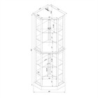 6 Shelf Corner Curio Display Cabinet W lights mirrors   Adjustable Shelves oak
