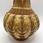 Vtg Shanghai Handicrafts Vintage Woven Wicker Vase Basket 9    Peoples Rep China