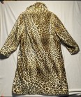 Vintage Women   s 60s Cheetah Print Union Made Faux Fur Peacoat Large Cotton Ilg