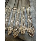 Wm A Rogers Silverplate Dinner Knives Set Of 14 Ornate Floral Vintage 1940s-50s