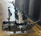 4 3 Oz 999  Silver Pirate Sailing Ship Full Sail Hand Pour Gold Spartan Statue  