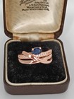 Vintage 1990-s 14 Ct Rolled Gold Sapphire Ring Size Uk O 1 2 Us 7 1 4 Hallmarked