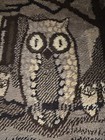 Large Finished Latch Hook Rug Owl Wall Hanging Tapestry 38x42 Cabin Nursery