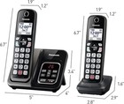Panasonic Cordless Phone Answering Machine Expandable Call Block 2 Handset Black