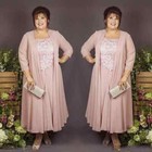Plus Size Mother Of The Bride Dresses With Jacket Ankle Length Chiffon Gowns