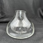 Vtg Clear Glass Vase Home Decor Slanted Opening 5 5  Tall