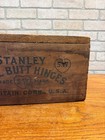 1920s Rustic Stanley Sweetheart Steel Butt Hinges Wooden Crate New Britain  Conn