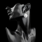 925 Sterling Silver Filigree Drop Earrings - Round Lace Dangle Earrings 362