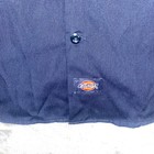 Dickies Mens Long Sleeve Button Up Work Shirt Navy Gray Panel Pockets Sz  M Nwt