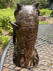 Owl Turns Head  original Antique 1880  Cast Iron Mechanical Bank