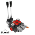 2 Spool Hydraulic Monoblock Double Acting Control Valve  11 Gpm  Sae Ports