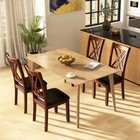Set Of 4 Dining Chair Kitchen Chair With Backrest Padded Seat   Rubber Wood Legs