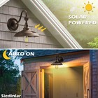 Solar Barn Light Outdoor With 3 Modes  Aluminum Vintage Gooseneck Wall Barn L   