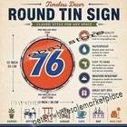 Garage Decor Service Station 76 Gasoline Classic Petroliana Round Tin Sign 12in