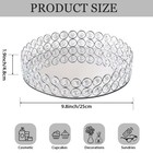 Kehail 2 Pcs Silver 10  Round Metal Mirror Crystal Tray - Vanity Tray For Makeup