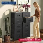 Wlive Tall Dresser For Bedroom  5 Drawer Dresser  Charcoal Black   5 Vertical Fa