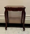 Queen Anne Style Carved Wood Side Table Cabriole Legs 16x12