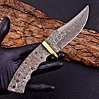 Custom Made Hand Forged Damascus Steel Blank Blade Hunting Knife 3034