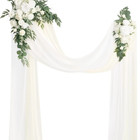 Artificial Wedding Arch Flowers Kit - White   Sage Green Floral With Chiffon