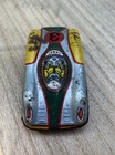Vintage 1940s Tin Litho Race Car Toy  3 W  Driver  Japan Authentic Antique