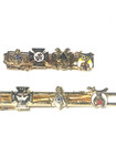 Vintage Masonic Emblem Tie Clip Gold Tone Enamel Shriner Hoc 32nd Degree Knights