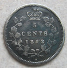 Canada 1872h Silver 5 Cents  2 2 Variety   Die Cracks 