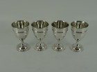 Solid Sterling Silver English George Iii Set Of Four Egg Cups London 1794 169g