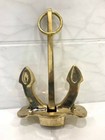 Antique Vintage Solid Brass Ship Anchor - Golden Replica Tugboat Style