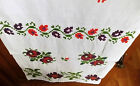 Antique Table Runner Rustic Ethnic Folk Handmade Embroidered Pattern Romania 40s