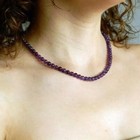 Natural Amethyst Beaded 3mm Necklace Purple Stone Choker Healing Crystal Gift