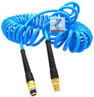1 4  X 30ft Blue Recoil Polyurethane Re Coil Air Hose Male Swivel Fittings