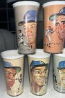 8 Los Angeles Dodgers Tumbler Cups 1965 Volpe Union 76 Koufax Drysdale Wills Vtg