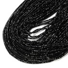 Natural Black Tourmaline Faceted Rondelle Beads Size 1 5x2mm 15 5   Strand