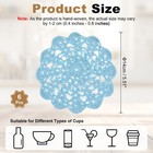 6pcs Crocheted Cotton Doilies  5 5  Lace Doilies Lace Placemats  Light Blue