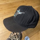 Vtg New Era Pro Florida Marlins Black Wool Usa 59fiftyfitted 7 5 8 Hat Flawed