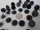 Vintage Black Round Small Flat Shank Buttons 9mm Lot Of 4 Aa35