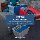 Akro-mils Keepbox 12 Gal Plastic Storage Bin  Stackable Tote W  Lid  Clear blue