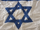 Rare New Old 50 s Sewn Israel Flag Judaica Star Of David 100  Cotton 103 X 75cm