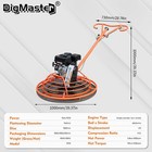 7hp Gas Power 39 37  Cement Surface Finishing Power Trowel Machine W float Pan