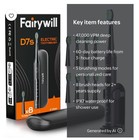 Fairywill Sonic Electric Toothbrush Rechargeable 8 Brush Head 5 Mode Travel Case