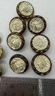 29 Piece Lot Of Vintage Shank Style Plastic Buttons Antique  Gold Mop  Assorted 