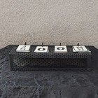 Retro Metal Flip Desk Calendar Perpetual Month Day Date Black White