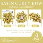 8 Pcs Self Adhesive Curly Satin Ribbon 5 Inch Gold Gift Bows Counts