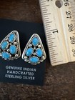 Native American Navajo Indian Cluster Post Turquoise Earrings Melvin Chee D Zuni