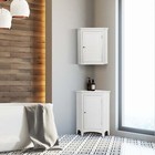 Wall Cabinet Corner Single Louvered Door Removable Wooden Storage Living Room Us