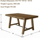 Rustic Farmhouse Dinning Table  Reclaimed Solid Wood Kitchen   Dining Room Table