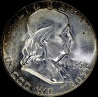 1956 Franklin Half Dollar Silver Unc  Nice Luster  Bell Lines  As Shown   913